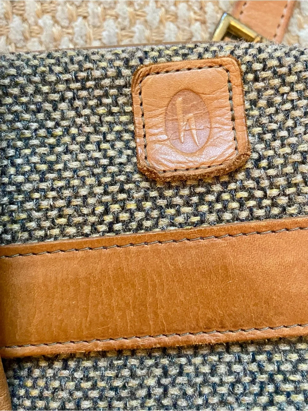 Hartmann Vintage Tweed And Leather Overnight Business Traveler Bag